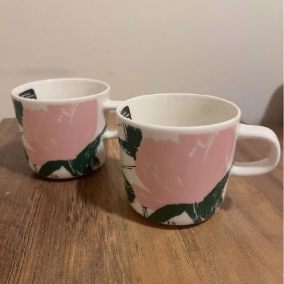 Marimekko Oiva / Puutarhakutsut Coffee Mug(set of 2) Brand New Finnish Design - Picture 2 of 8